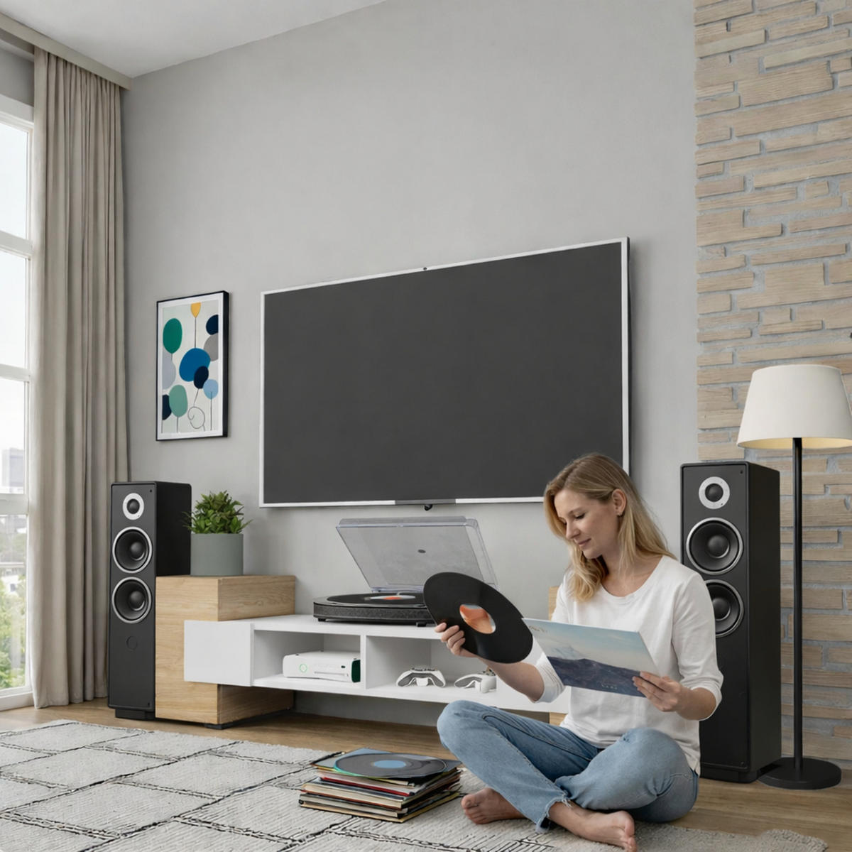 LOWBOARD TV TORINO Hängend + Stehend, Mattes Finish, Arktisches Weiß, Ölbehandelt Eiche - Eichefarben/Weiß, Holzwerkstoff/Kunststoff (181/40/35cm) - Komodee