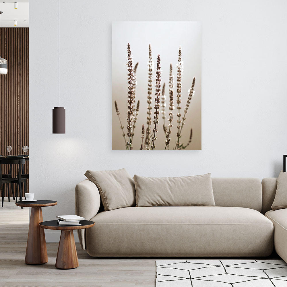 LEINWANDBILD Trockene Pflanzen Natur beige 80x120cm - Beige, Textil (80/120cm) - Feeby