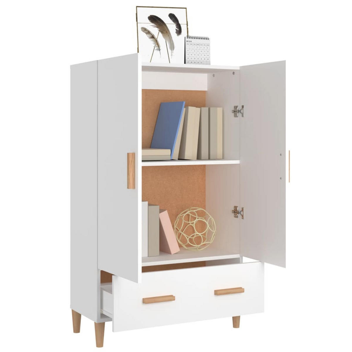 HIGHBOARD Weiß 70x31x115 cm Holzwerkstoff - Weiß, Holzwerkstoff (70/115/31cm)