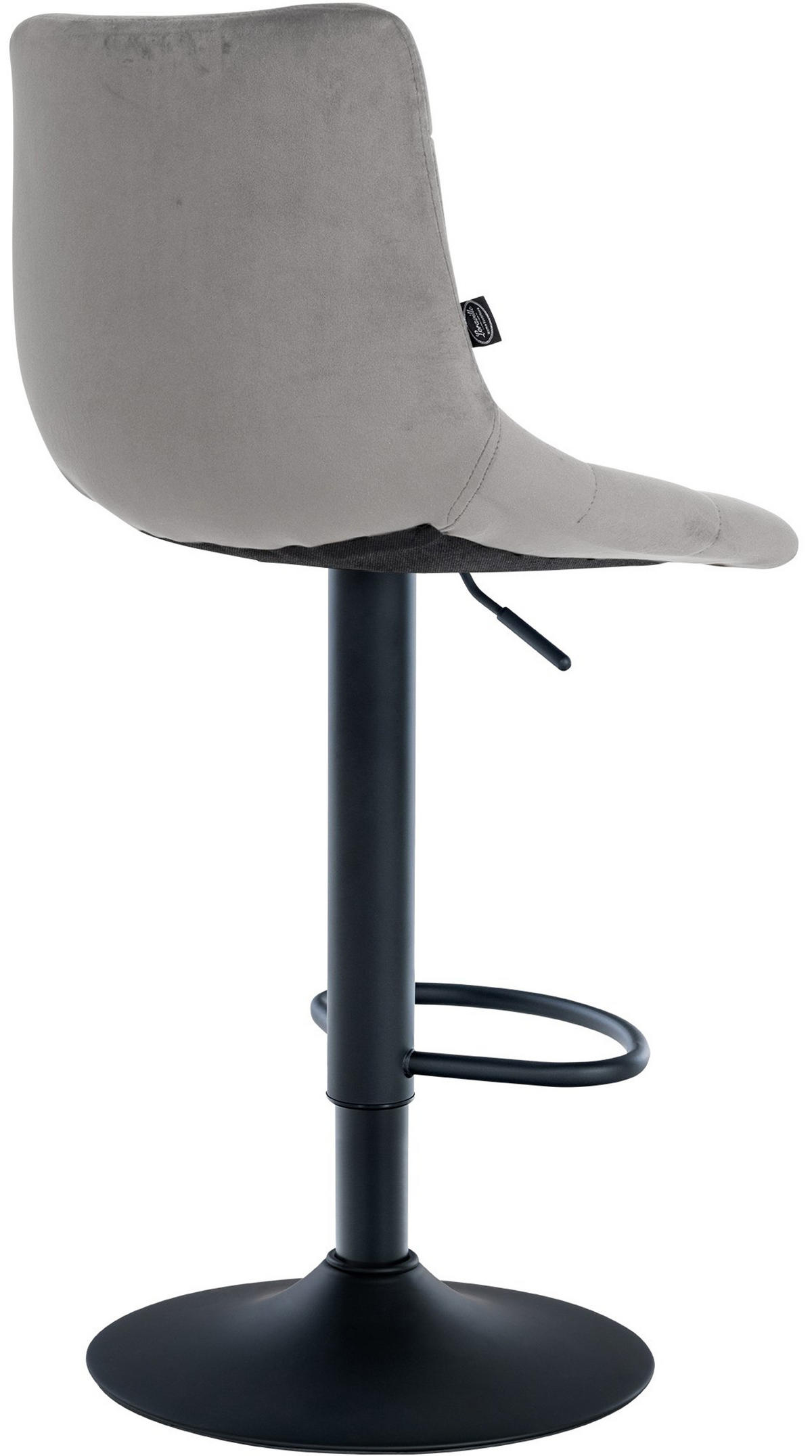 BARHOCKER 2er Set James Samt schwarz grau - Schwarz/Grau, Textil/Metall (43/108.5/46.5cm) - TPFLiving