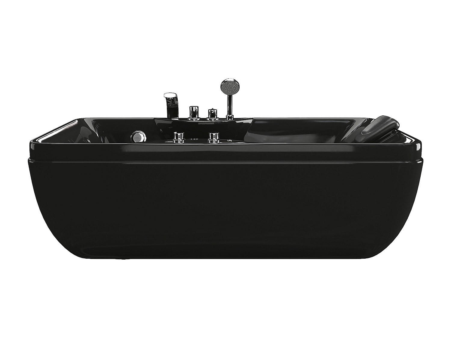 WHIRLPOOLBADEWANNE - 1 Person - Acryl - Schwarz - - Schwarz, Kunststoff (150/54.5/75cm) - Vente-Unique