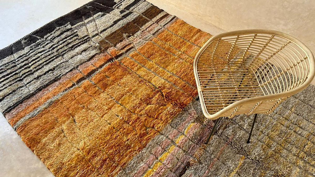 BERBERTEPPICH aus Marokko aus Wolle 250x 350 cm - Orange, Naturmaterialien (250/350cm) - AFK Living