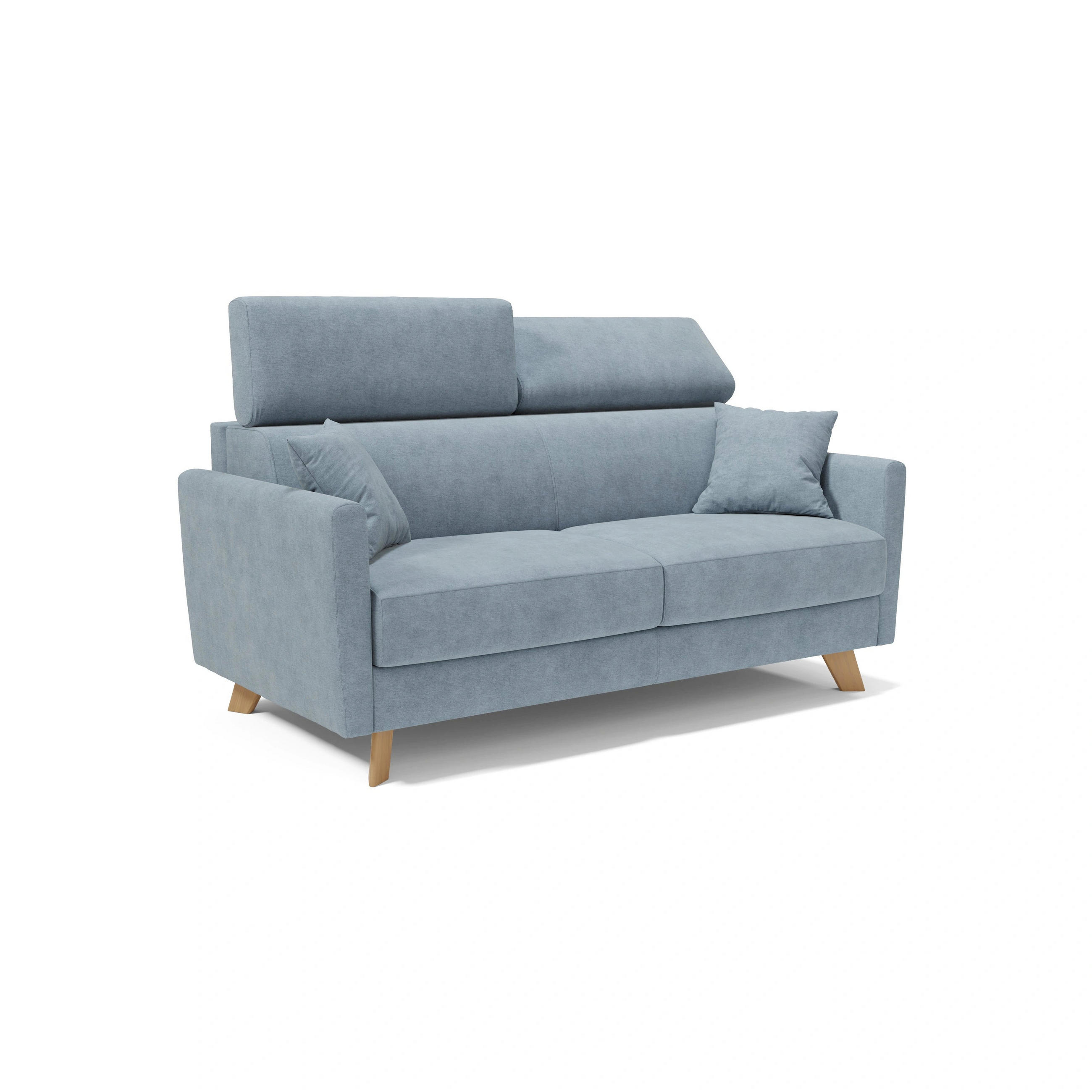 SCHLAFSOFA Francy - Pastellblau, Metall (180/92/97cm) - Divani.store