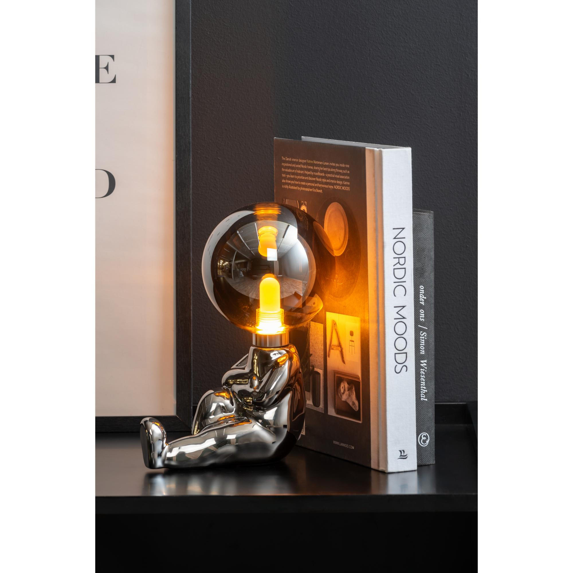 TISCHLAMPE Joey LED Silber 16.5/12/22.5 cm - Silberfarben, Keramik (16.5/12/22.5cm) - Leitmotiv