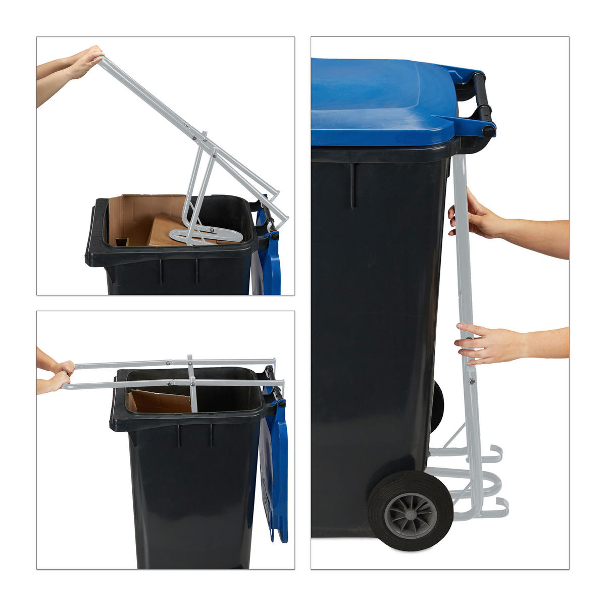 MÜLLPRESSE - Grau, Metall (35/41/95cm) - Relaxdays