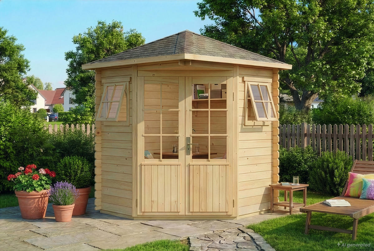 GERÄTEHAUS Holz Sunny Compact - Naturfarben, Holz (220/248/220cm) - Alpholz
