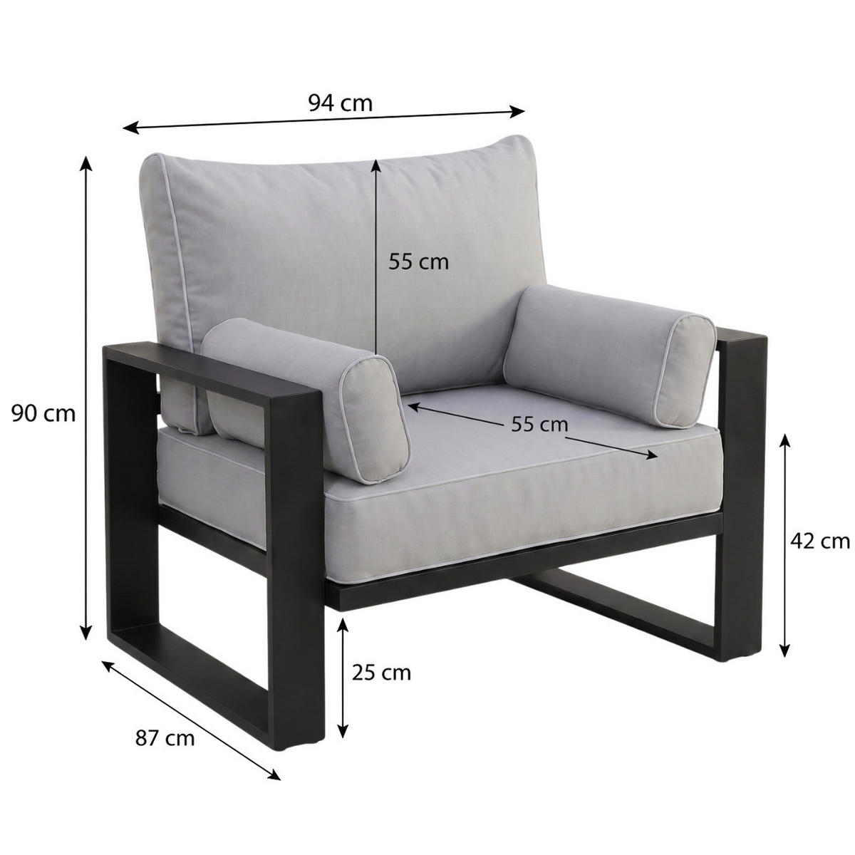 LOUNGESESSEL Verdino mit Metallrahmen Hellgrau - Beige, Metall (94/90/87cm) - Beautysofa