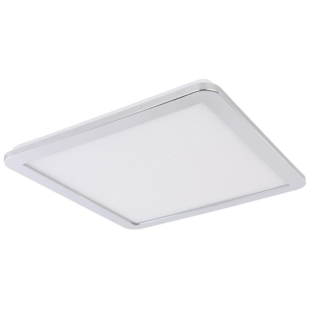 LED DECKENLEUCHTE Metall Silber Kristalloptik - Silberfarben, Metall (40/40/3cm)