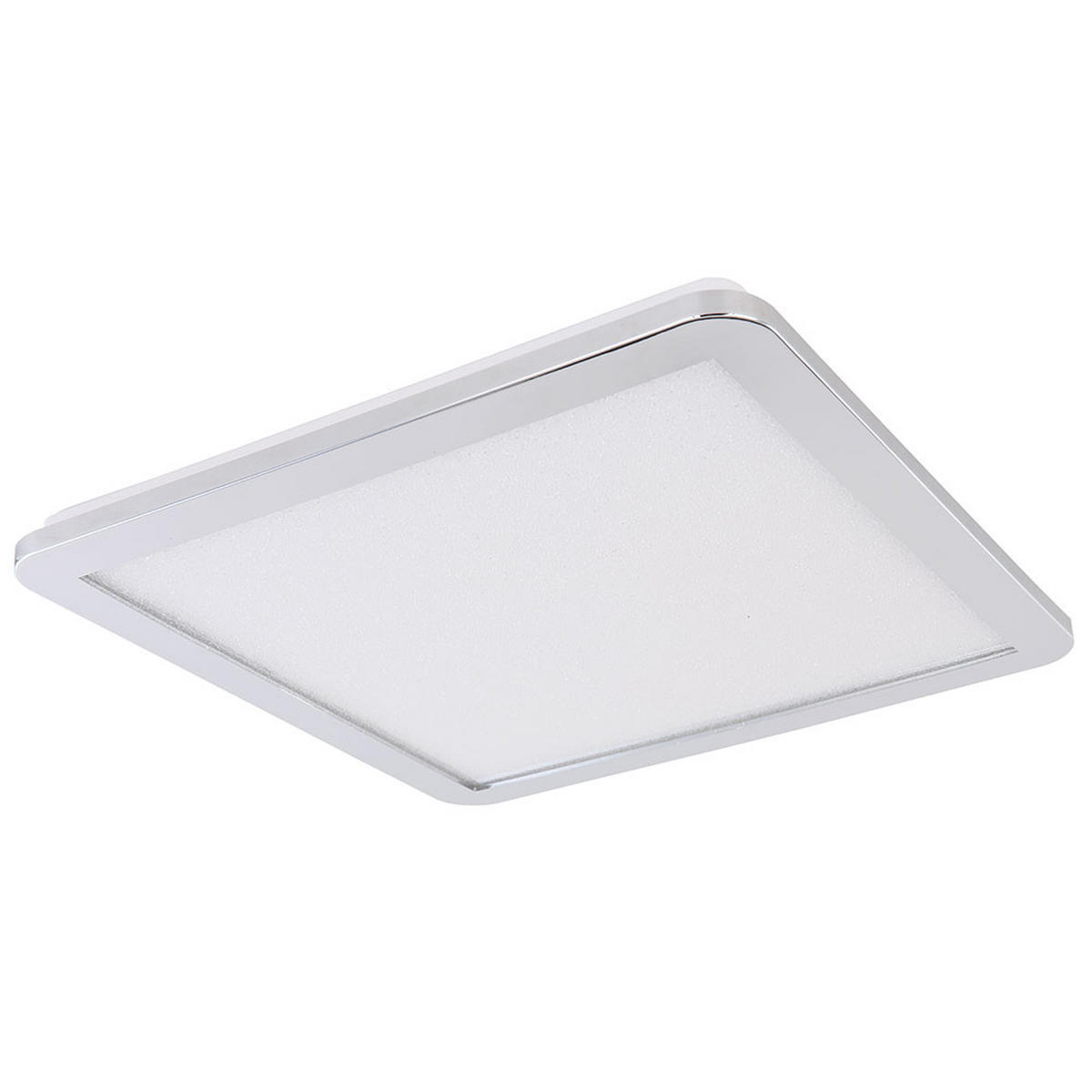 LED DECKENLEUCHTE Metall Silber Kristalloptik - Silberfarben, Metall (40/40/3cm)