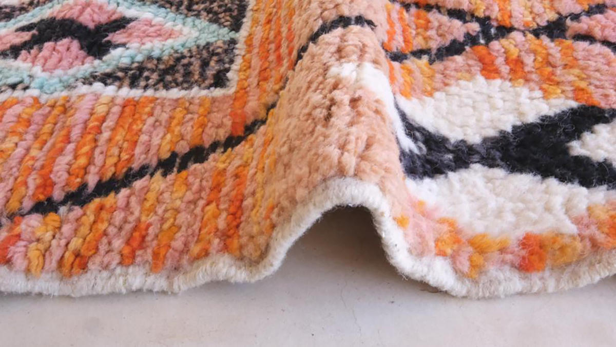 BERBERTEPPICH aus Marokko modern aus Wolle orange - Orange, Naturmaterialien (221/293cm) - AFK Living