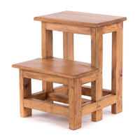 TRITTLEITER STEP Recyclingholz zweistufig 08 honigfarben gewachst - Honig, Holz (37/46/37cm) - DESIGN DELIGHTS