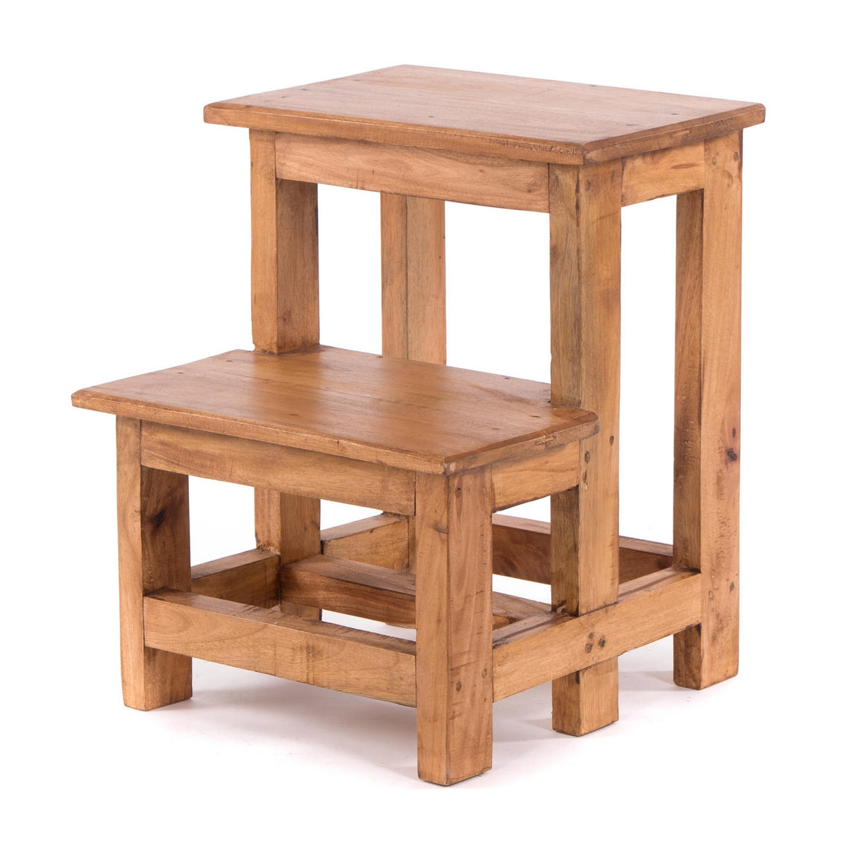 TRITTLEITER STEP Recyclingholz zweistufig 08 honigfarben gewachst - Honig, Holz (37/46/37cm) - DESIGN DELIGHTS