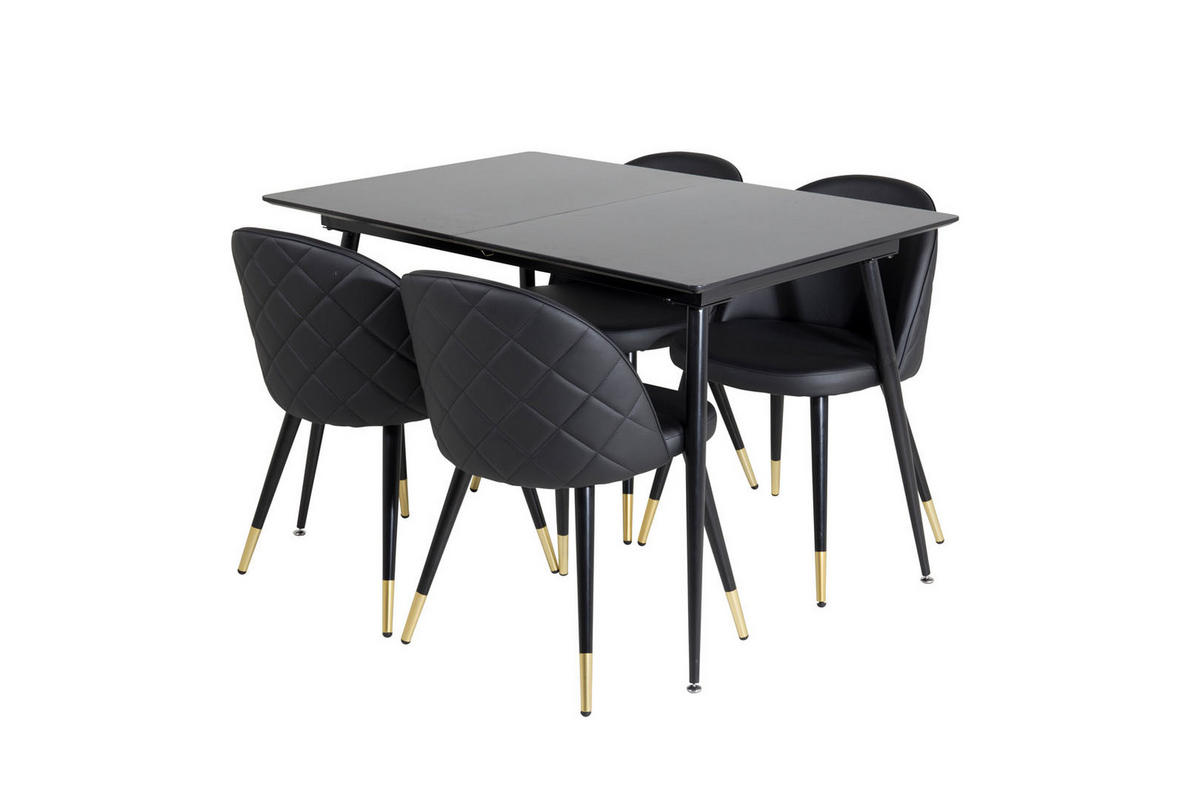 TISCHGRUPPE Schwarz - Schwarz, Holzwerkstoff (90/76/120cm) - ebuy24