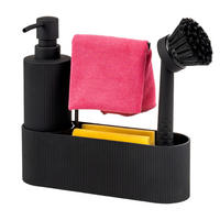 SPÜLBECKEN-SET, schwarz, Kunststoff - Schwarz, Kunststoff (22/24/6.5cm) - eluno