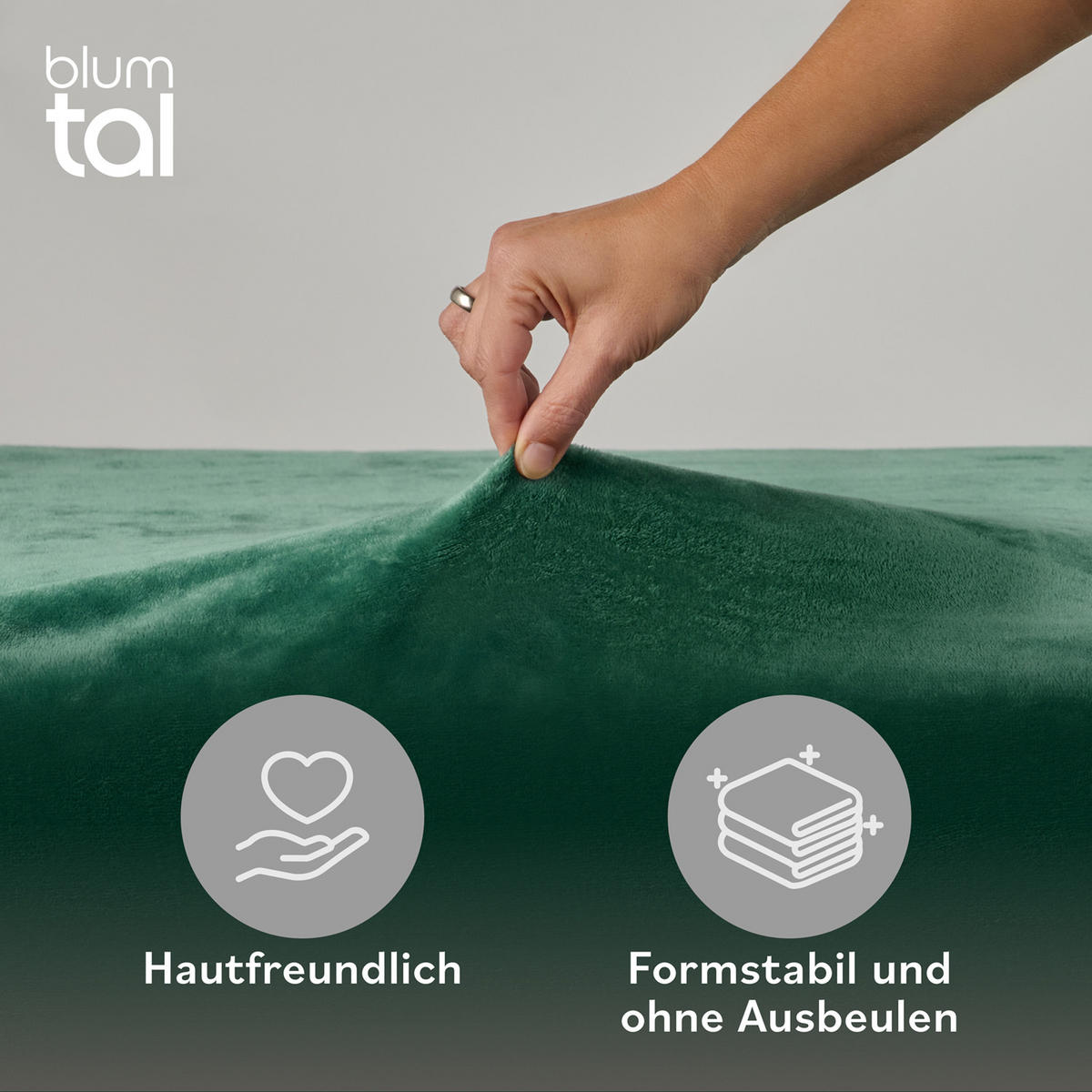 SPANNBETTLAKEN Cashmere Touch 180x200 cm Plüsch Dunkelgrün - Dunkelgrün, Textil (200/180cm) - Blumtal