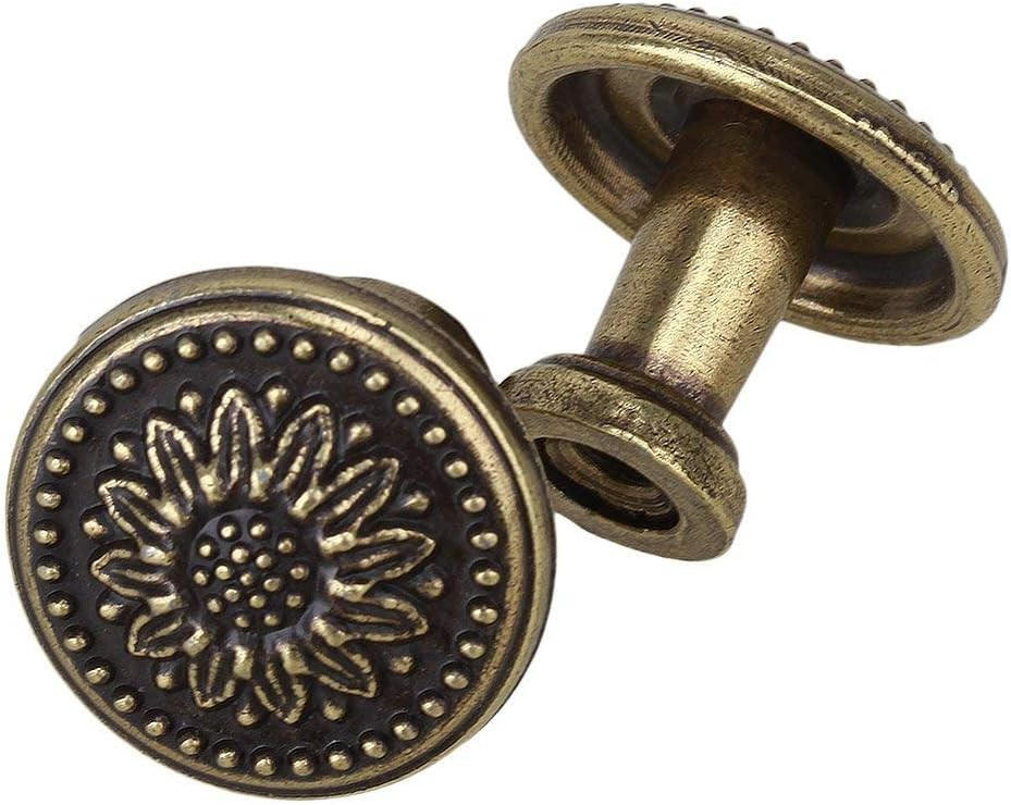 MÖBELKNOPF Vintage Blume Messing 35 mm 10er-Set Bronze Antik - Multicolor, Metall (3.5/2.6/3cm)