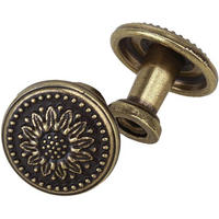 MÖBELKNOPF Vintage Blume Messing 35 mm 10er-Set Bronze Antik - Multicolor, Metall (3.5/2.6/3cm)