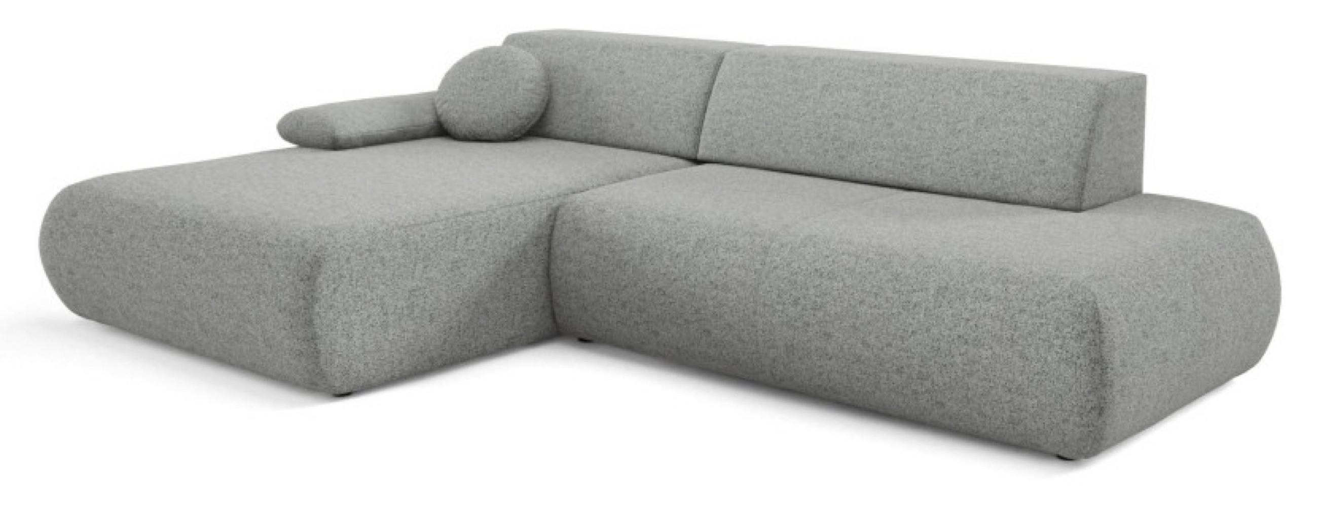 ECKSOFA Grau PENTI Ausziehbar Mit Bettkasten Links - Grau, Textil (286/173.5cm) - Sepro Meble