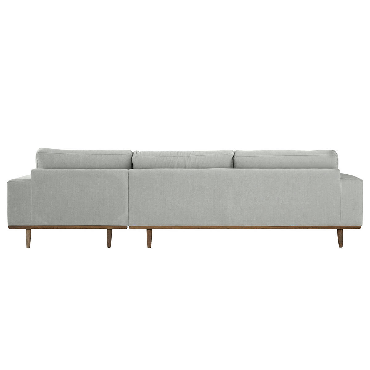 ECKSOFA mit Longchair - Eichefarben/Grau, Naturmaterialien/Eichenholz (281/153cm) - home24