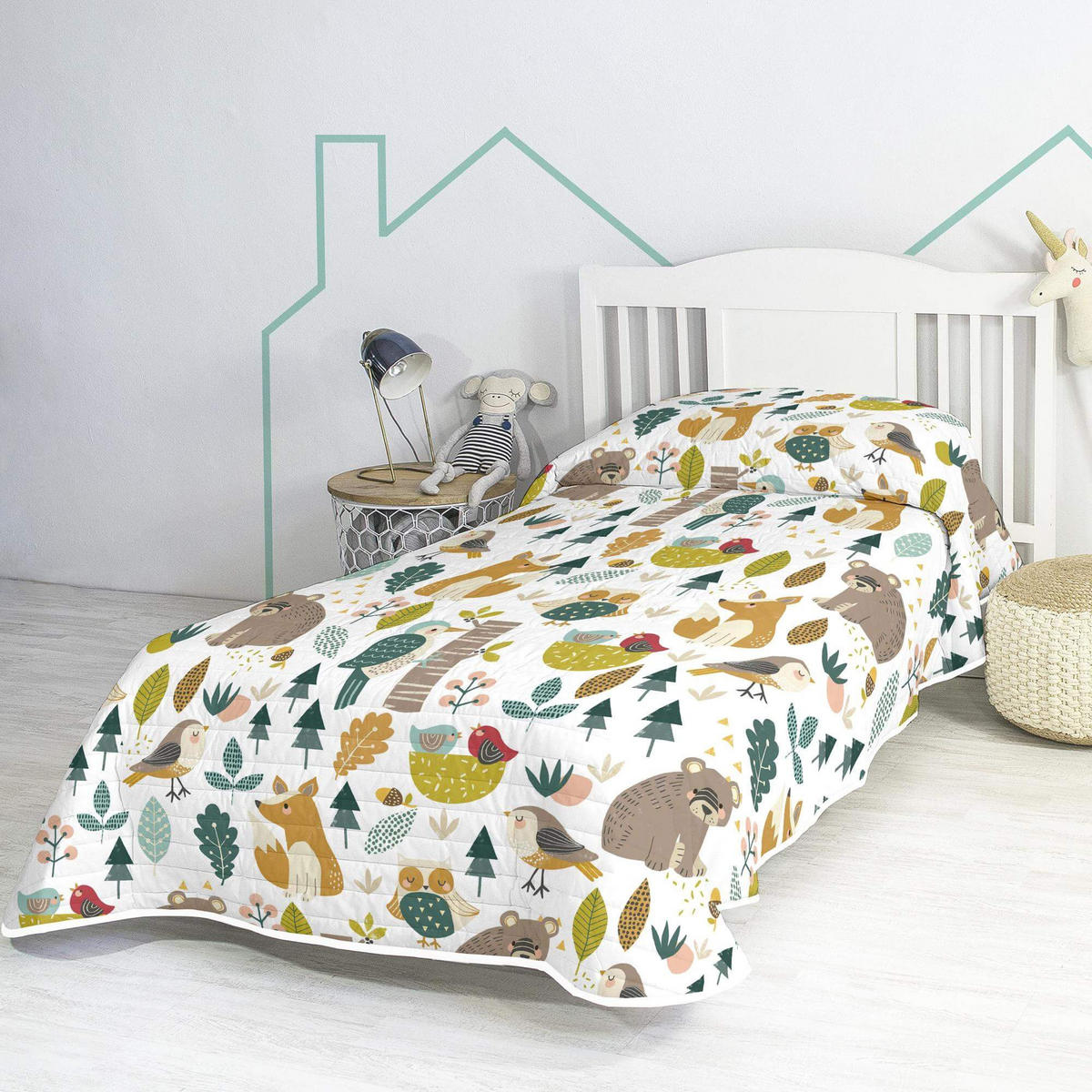 TAGESDECKE harvestwood 180x260 cm (bett 80/90/105) mehrfarbig - Multicolor, Textil (180/260cm) - Happy Friday