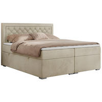 BOXBETT JASIR 180/200 - Beige Velvet - H3 - Beige, Holz/Textil (180/200cm) - MKS