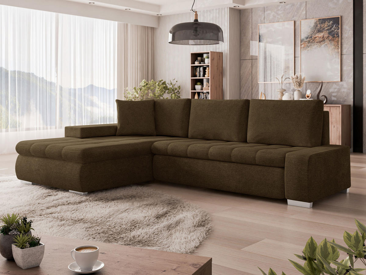 ECKSOFA Orkan Mini - Bronzefarben, Holz/Textil (265/185cm) - MIRJAN24