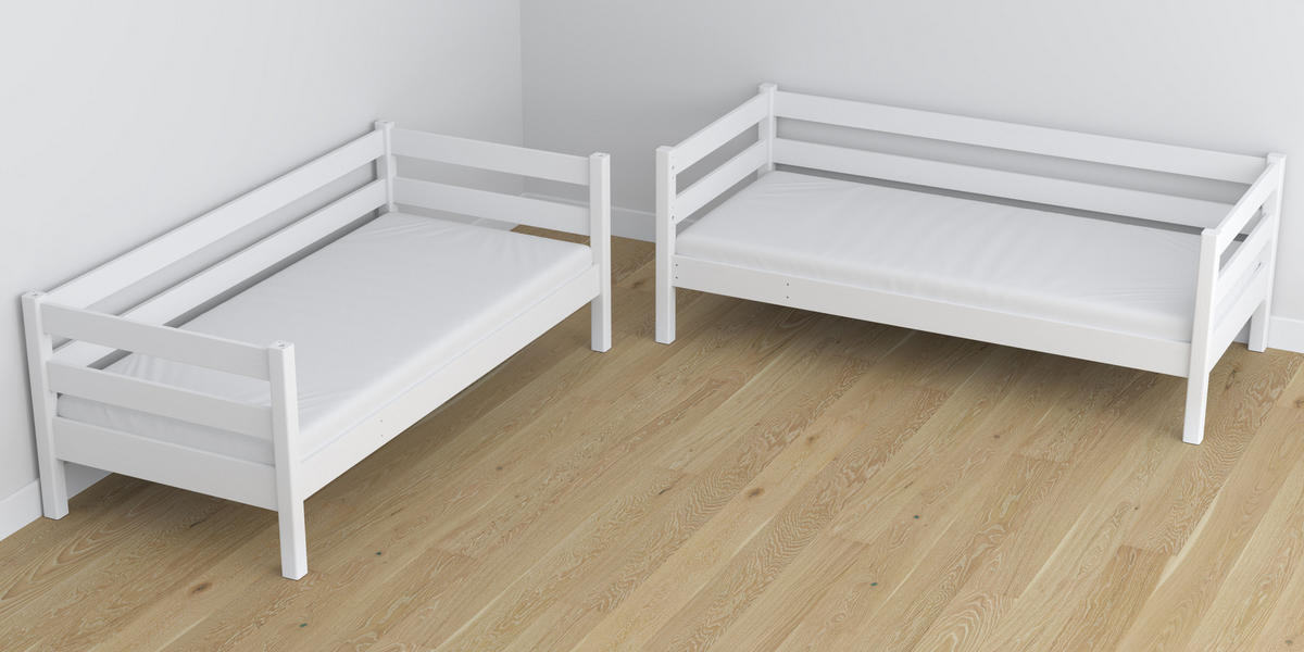 ETAGENBETT N01 Weiß 80/180 - Weiß, Naturmaterialien/Holz (80/180cm) - N-Wood
