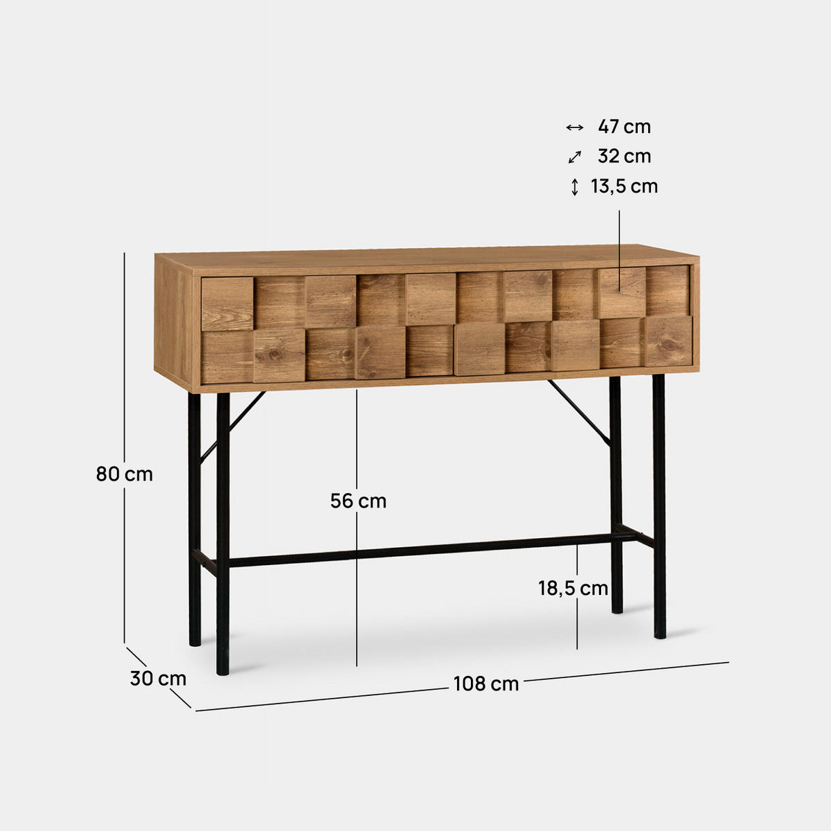 KONSOLENTISCH Ivar Natürlich 108 cm x 80 cm - Naturfarben, Holzwerkstoff (30/108/80cm) - Klast Home