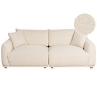 POHOVKA 3-místná Bouclé Krémově bílá Jubek - krémová, textil (214/81/104cm) - Beliani