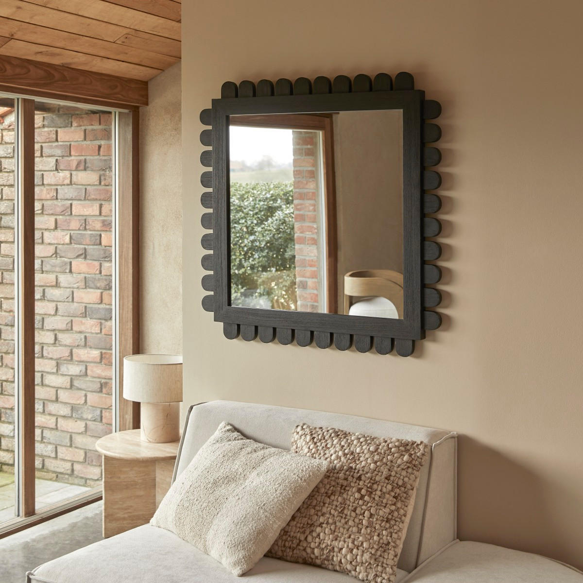 SPIEGEL Luca Schwarz aus Dunkles Mindiholz - Schwarz, Holz (92/92/4cm) - Tikamoon