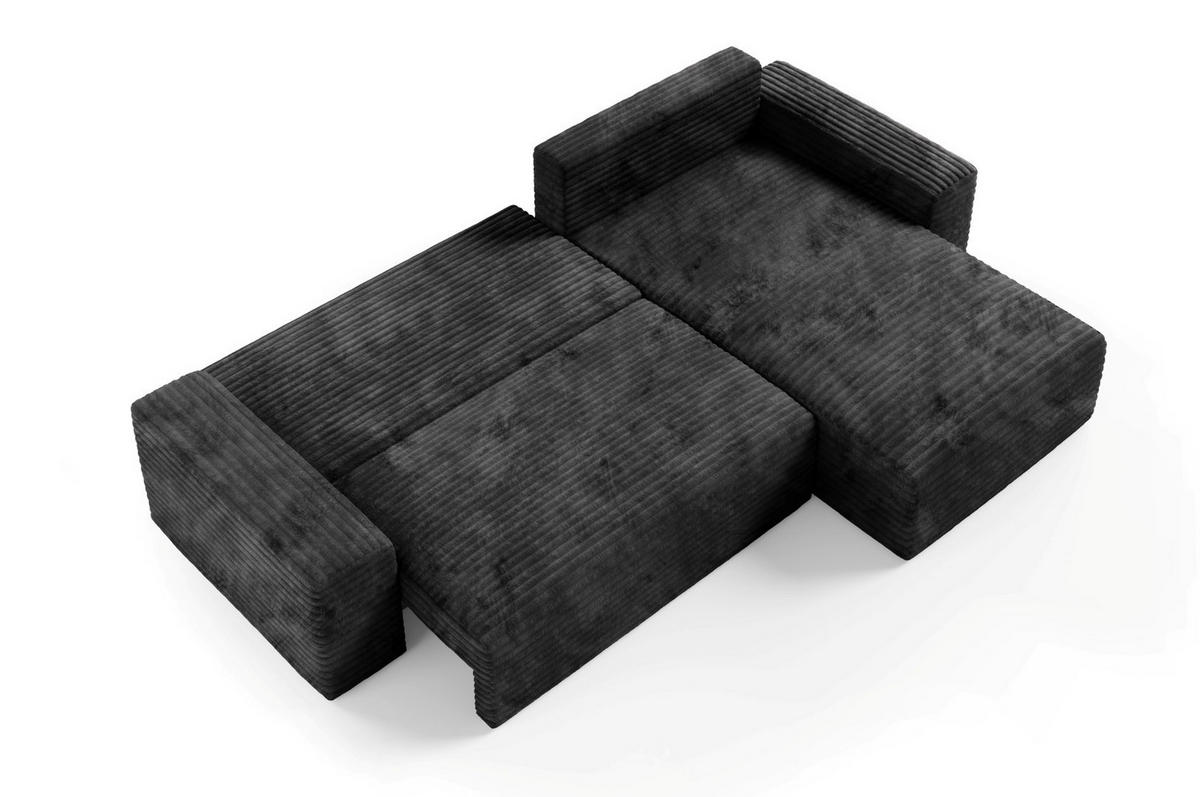 ECKSOFA mit Schlaffunktion Schwarz - Schwarz, Holz/Holzwerkstoff (300/185cm) - Furnisell