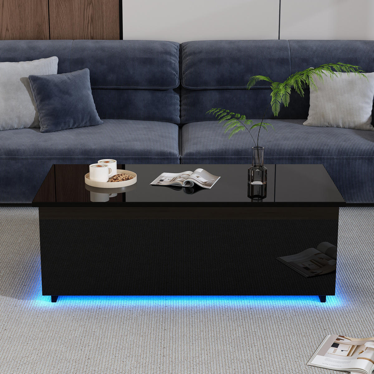 COUCHTISCH Black 100/50/35 cm - Schwarz, Holz (100/50/35cm) - Urban Meuble
