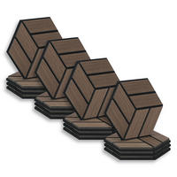 AKUSTIKPANEEL Hexagon Braun 16 Stück - Braun, Holz (30/26/2cm) - Homestyle4u