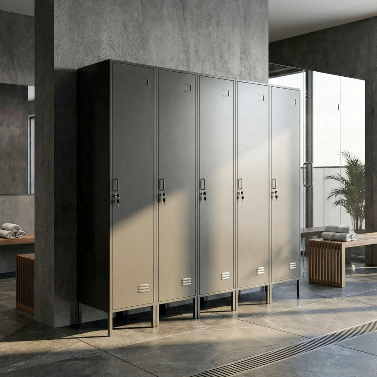 KLEIDERSCHRANK DE-38043 40/40/179 cm mit abschließbarer Tür Schwarz - Schwarz, Metall (40/179/40cm) - ComfortXL