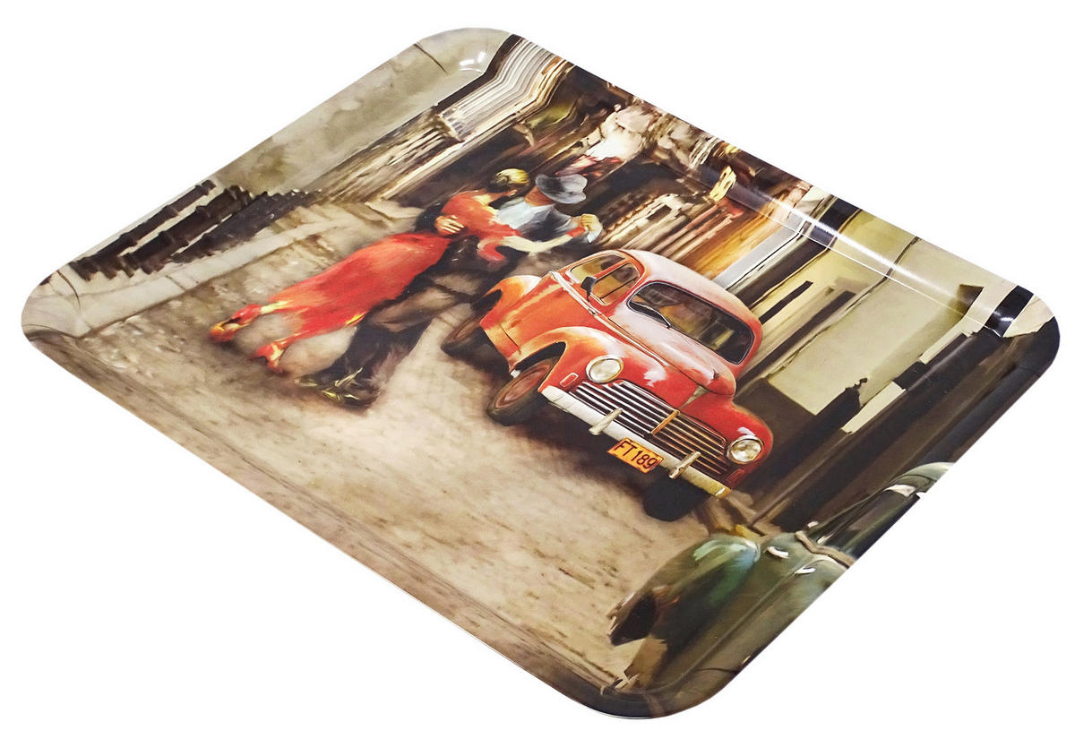 TABLETT Tango, rechteckige Melamin Serviertablett 50x37 cm - Rot, Kunststoff (37/2/50cm) - Lashuma