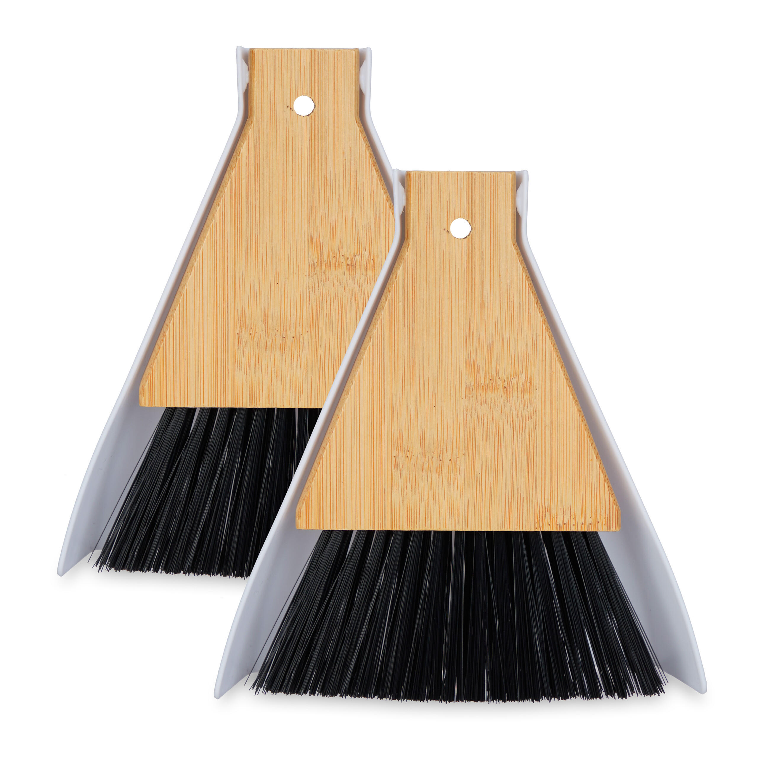 2XTISCHKEHRSET - Schwarz/Grau, Holz/Kunststoff (15/16.5/4cm) - Relaxdays