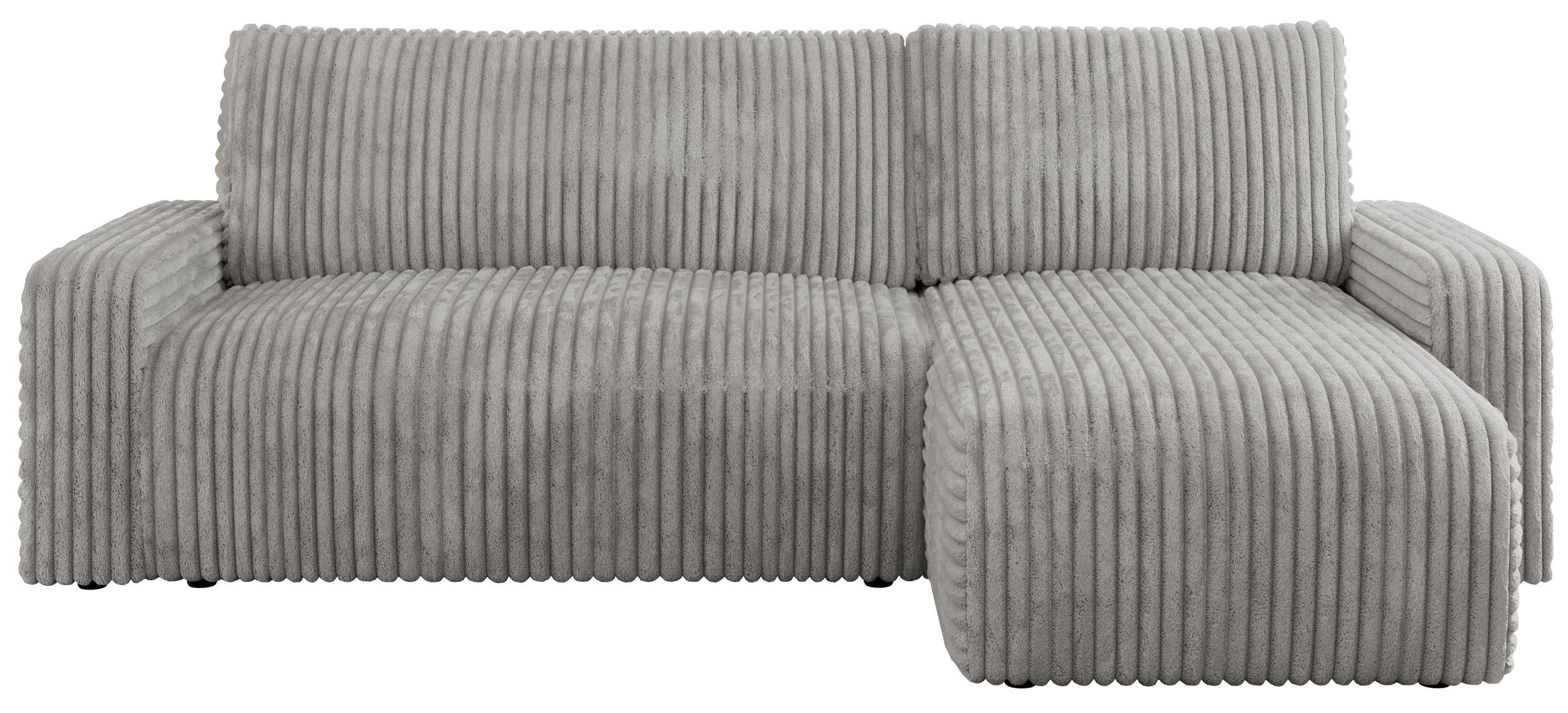 ECKSOFA ARGOS Hellgrau Cord - Hellgrau/Schwarz, Kunststoff/Textil (245/150cm) - MKS
