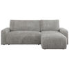 ECKSOFA ARGOS Hellgrau Cord - Hellgrau/Schwarz, Kunststoff/Textil (245/150cm) - MKS