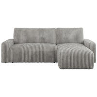ECKSOFA ARGOS Hellgrau Cord - Hellgrau/Schwarz, Kunststoff/Textil (245/150cm) - MKS