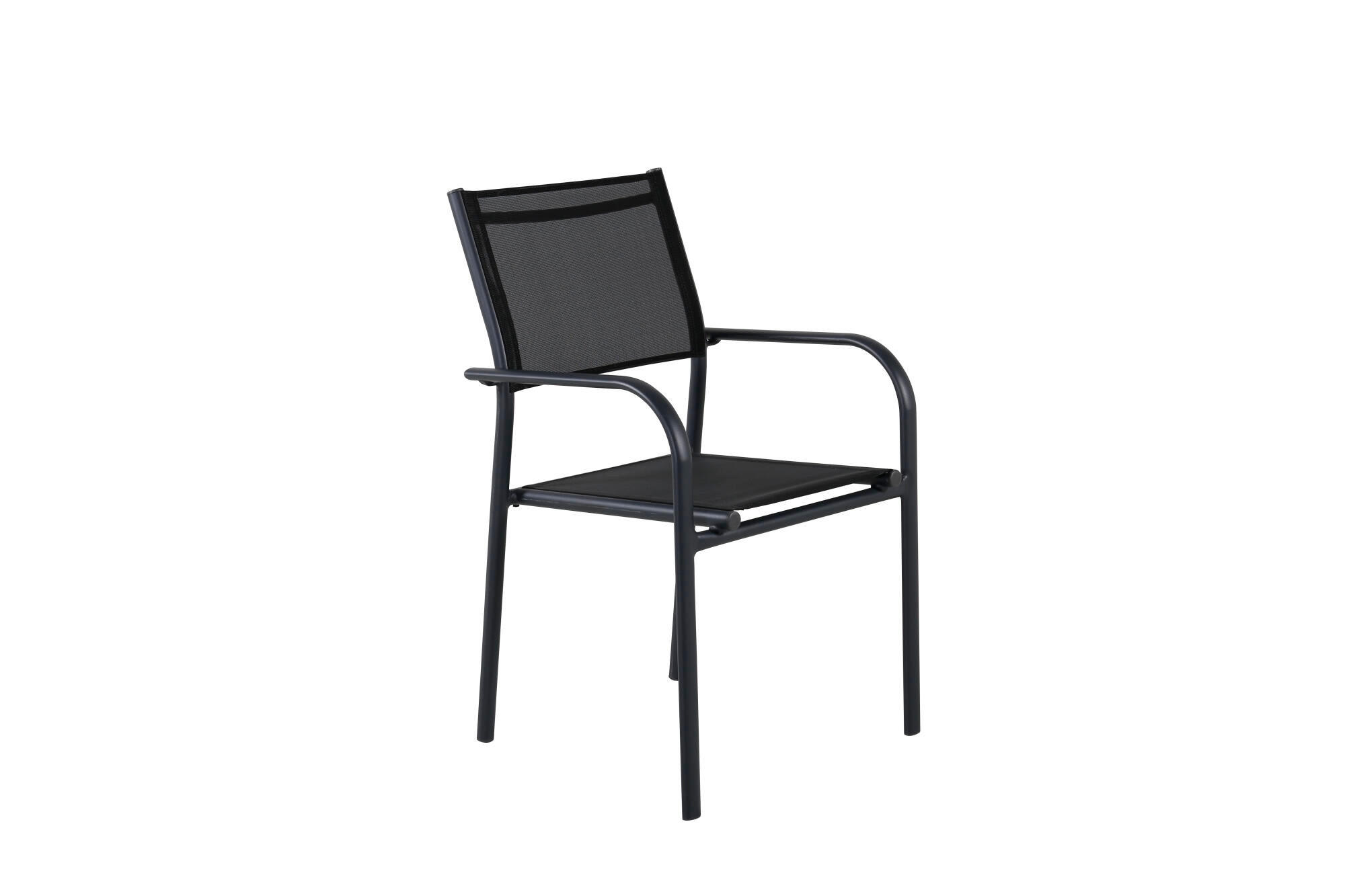 GARTENESSSTUHL SANTORINI Schwarz 56x55x90 cm - Schwarz, Metall (56/90/55cm) - FURNLUX