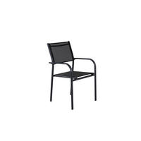 GARTENESSSTUHL SANTORINI Schwarz 56x55x90 cm - Schwarz, Metall (56/90/55cm) - FURNLUX