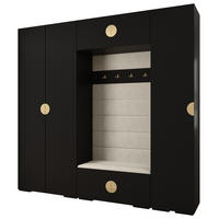 GARDEROBEN-SET 236,7/250/47 - Goldfarben/Schwarz, Holz/Kunststoff (250/236.7/47cm) - Abiks Möbel