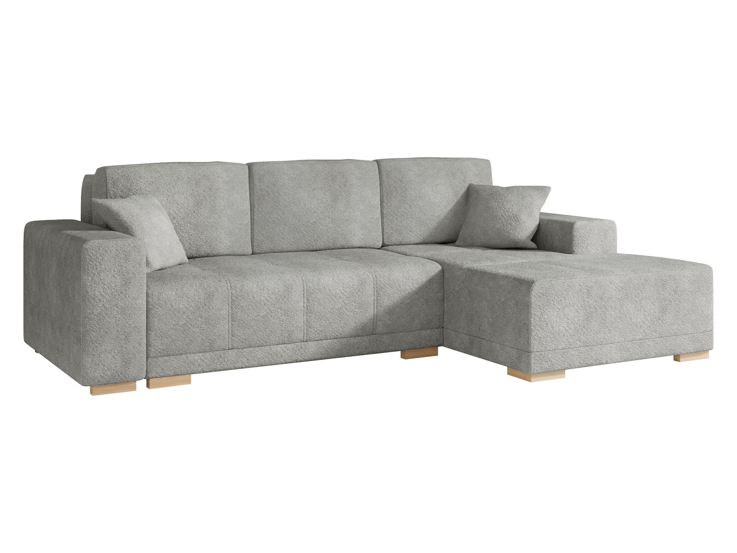 ECKSCHLAFSOFA Bello, Seite: Rechts - Naturfarben/Grau, Holz/Textil (140/240cm) - MIRJAN24