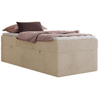 BOXBETT ZERO 90/200 - Creme Plüsch - H4 - Topper Visco - Creme, Textil (90/200cm) - MKS