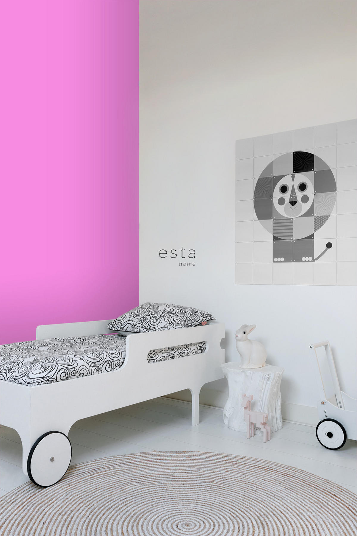 TAPETE Uni 53 cm x 10.05 m - Pink, Papier (53/0.1cm) - ESTAhome