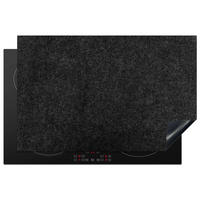 HERDABDECKPLATTE Granit - Schwarz - Granitstruktur - Dunkel Induktionsmatte 81x52 cm - Schwarz, Kunststoff (81/52/0.2cm) - MuchoWow
