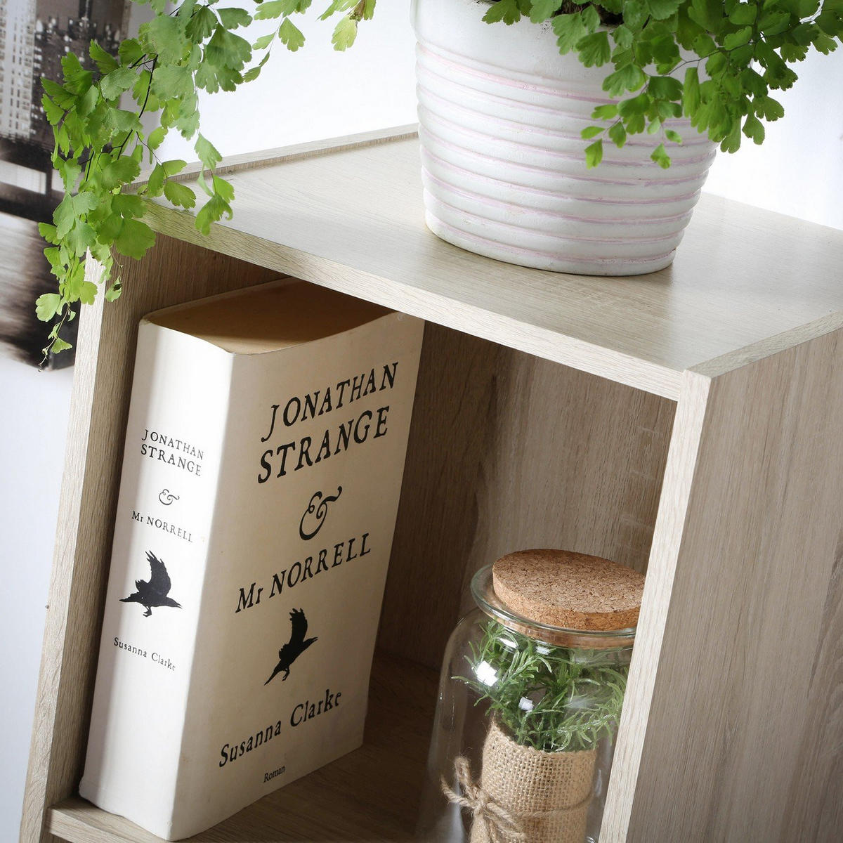 MÃ–BEL mit 4 FÃ¤chern 31,1/29,5/122,5 cm - Eichefarben, Holzwerkstoff (29.5/122.5/31.1cm) - Calicosy