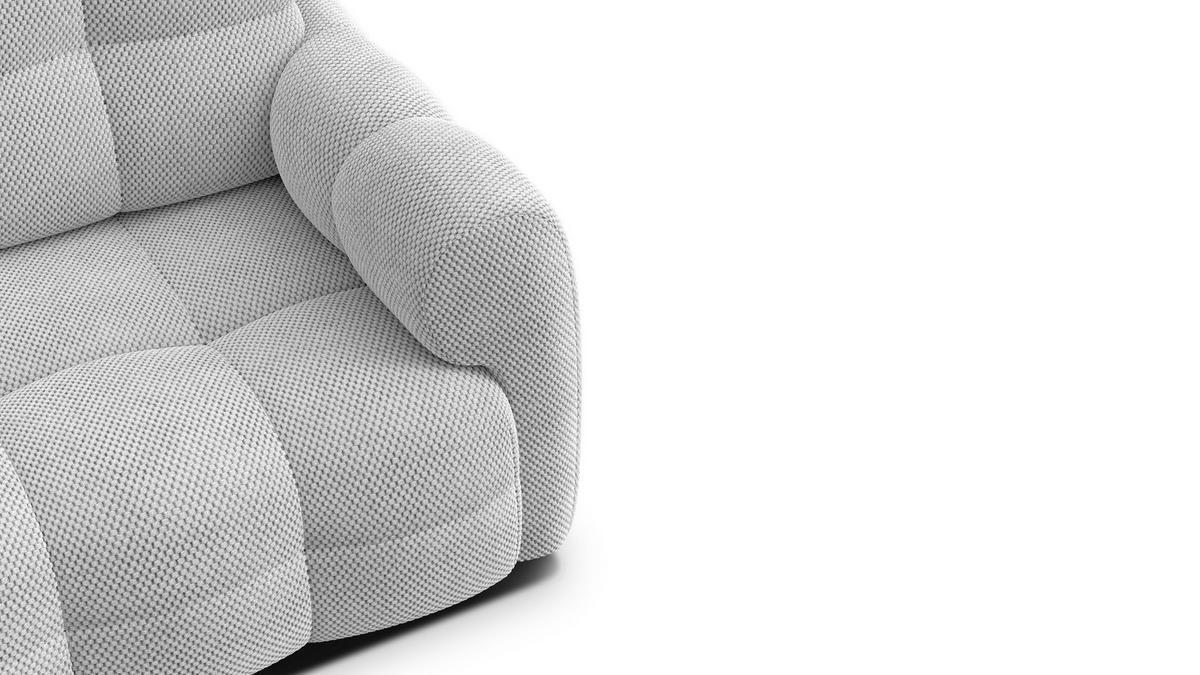 SOFA MELLOW 2-Sitzer, hellgrau - Hellgrau/Schwarz, Holz/Textil (153/87/98cm) - Wozimo