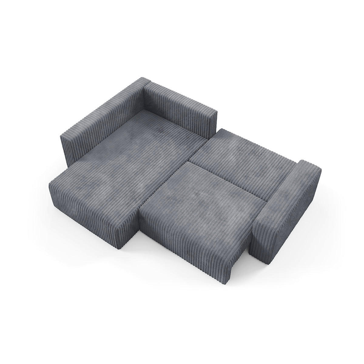 ECKSOFA Angela 4 Sitzplätze Dunkelgrau - Grau, Holz (245/182cm) - Petits-meubles