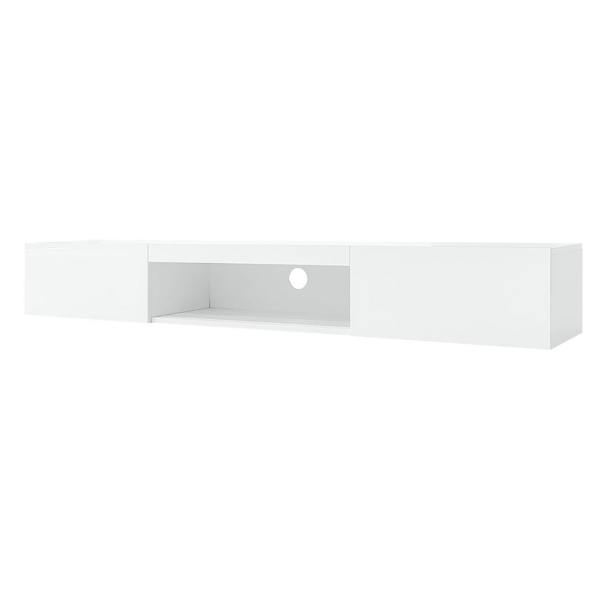 STENSKA TV omarica 160/31/22 cm z LED osvetlitvijo, upravljanjem prek Bluetootha in visokim sijajem, Bela - bela, leseni material (160/22/31cm) - Redom